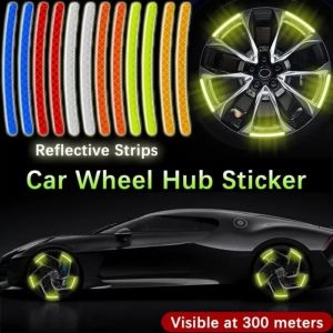 20pcs Reflective Stickers for Car Hubs Tires and Rims Road Safety Reflective Strips Cars Motorcycles and Bicycles
