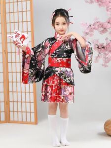 Girl Kimono Bliss Pure Land Dancing Dress Cosply Maid Costume Lolita Skirt Kids Halloween Performance Costumes