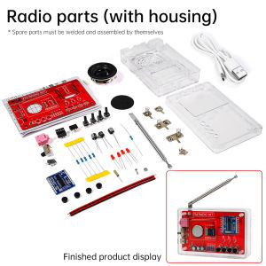 Aideepen | RDA5807 87-108MHZ FM Radio DIY Kit Welding Practice Parts Simple/with Digital Display Micro USB