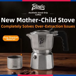 BINCOO | Titanium Triple Valve Stainless Steel Moka Pot