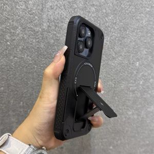 Invisible Kickstand Magnetic Case For Samsung S26 Ultra Plus S25 S24 Ultra Shockproof For Magsafe Wireless Charge Bracket Cover