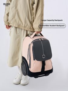 Larger Capacity Lightweight Rolling Backpack with Climb-assist Wheels