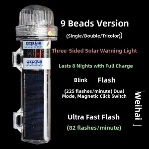 Solar Powered Fishing Net Mark Light Boat Signal Flash Light Anchor Light Buoyant Light Outdoor Camping Travel Lighting