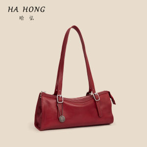 HaPeng New Style Top Layer Cowhide Soft Leather Large Capacity Underarm Bag French Vintage Design Shoulder Bag for Women