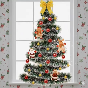 Combo Dây Chồn Kèm Phụ kiện trang trí + Đèn Led + Móc Dán Tường Decor Trang Trí Cây Thông Noel Giáng Sinh Đơn Giản SẴN HCM