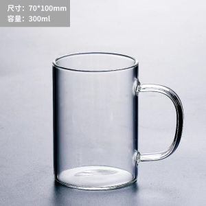 Thickened European Style Milk Glass Cup with Handle Transparent Heat Resistant for Electric Ceramic Stove Home Use Water Cup