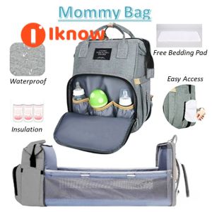 ฉันรู้ว่าออแกไนเซอร์กระเป๋าสำหรับคุณแม่/ที่จัดระเบียบกระเป๋าสะพายใส่ผ้าอ้อม/เตียงเปลเด็กแบบพกพา/การตั้งครรภ์/ช่องหุ้มฉนวนอเนกประสงค์และความจุขนาดใหญ่