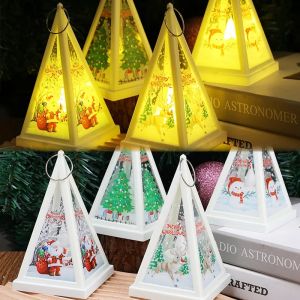 Creative Christmas Tree Decoration 2024 Xmas Night Light Room Decor Christmas Tree Hanging Ornaments Lamp Bedside Table Kids Gifts