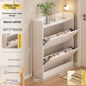 Sliding-door Slim Shoe Cabinet for Narrow Entryway