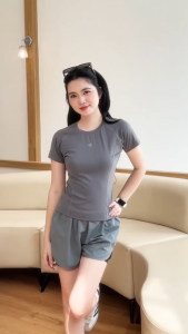 Áo thun nữ ôm body KSMLOOK lưng phối lưới thoáng mát áo phông nữ phù hợp tập gym chạy bộ tennis pickleball - AN529