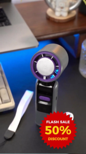 [Bản mới 2025] quạt mini cầm tay tích điện k801 - sò lạnh nén băng 100 cấp gió pin trâu đèn pin màn hình số - tiện lợi mọi nơi bảo hành 1 đổi 1