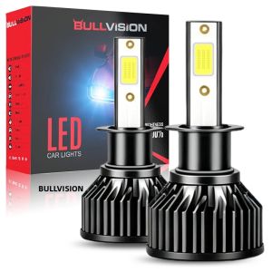 Bộ Bóng Đèn Pha Ô Tô Bullvision Mini LED H4 H11 H7 30000LM 6000K Bộ Chuyển Đổi H1 H3 9005 HB3 9006 HB4 Không Có Điểm Tối
