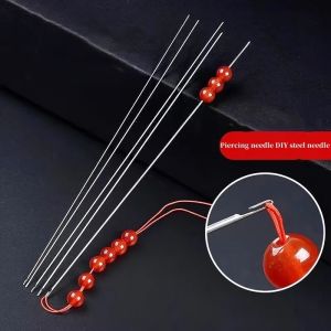 2pcs Beaded Needles With Steel Needles Long And Thin Beaded Leads Side Threaded Hooks And Beads For DIY Handmade Jewelry