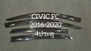 กันสาด FC กันสาดประตู คิ้ว ดำทึบ รุ่น 4ประตู ฮอนด้า ซีวิค Honda Civic 2016 2017 2018 2019 2020 ใส่ร่วมกันได้ A
