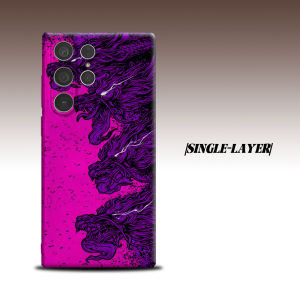Pink Purple Dragon For Samsung Galaxy S26 S25 S24 A56 A36 Dual Layer Luxury Fashion Full Lens Protective Case