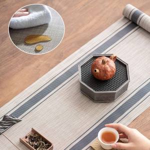 PVC Table Runner Panjang Taplak Meja Tamu Kaca Nordic Tebal Tahan Air Aan Isolasi Dekorasi Meja Putih Hitam