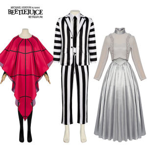 Halloween Beetle Juice Michael Keaton Costume Mens Long Sleeve Cosplay Clothing Ghost World Magician Suit Party Prop