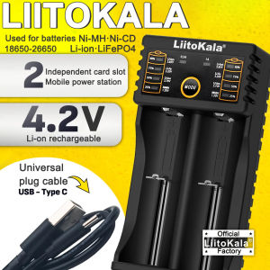 LiitoKala Lii-202 18650 Charger 1.2V/3.7V/3.2V/3.85V 21700 20700 26650 14500 16340 NiMH Li-Ion Battery Smart Charger
