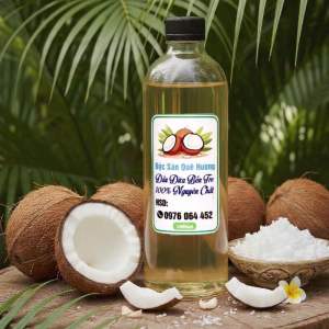 Dầu dừa nấu ăn tinh khiết nguyên chất 1000ml chuyên dụng cho nấu ăn chiên xào trộn salad làm bánh và các món ăn khác. An toàn cho sức khỏe