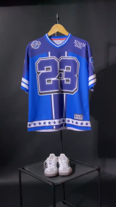 KHF | Jersey Vintage Number 23 Wanita Laki-Laki Cewek Futsal Bahan Dryfit Brazil Milano Full Printing Oversize Casual Rugby Retro Streetwear Hockey Retro NFL Bola Olahraga Boxyfit Pakaian