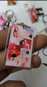 (GRATIS ONGKIR) Gantungan Kunci Bahan Akrilik Transparan Dengan Manik-Manik Random