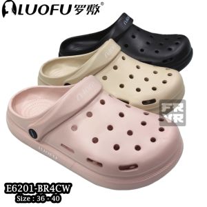 Sendal Clogs Wanita Luofu Pastel Color Sendal Kodok Wanita Luofu Sendal Trendy Wanita Spons EVA E6201 BR4CW