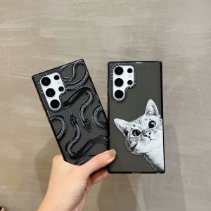 Samsung Galaxy S25Ultra เคสนิ่ม S24Ultra S24 + S23 S23Ultra + S22Ultra S23เคสโทรศัพท์ลายแมวน่ารักกันลื่นดีไซน์แบบ TPU