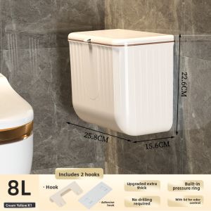 MEIZHUFU | Bathroom Wall-Mounted Waste Bin Small Spaces Suitable With Lid