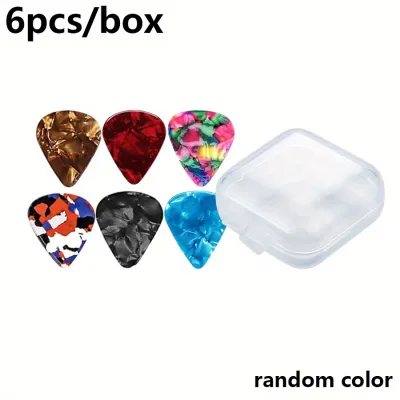 6/12/30/50pcs Boxed 0.46mm Guitar Picks - ABS Plastic Assorted Colors & Designs for Guitar Ukulele Bass Acoustic/Electric JXB