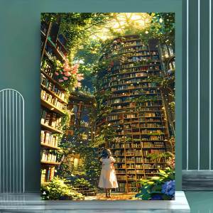 500 1000 1200 2000pcs Jigsaw Puzzle Enchanted Library Garden Vibrant Colors Intricate Design For Adults Halloween Gift