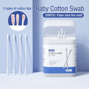 200pcs Cotton Buds for Baby Ultra Thin Double Head Cleaning Ear Nose Cotton Swab Kapas Telinga Hidung 婴儿双头棉签