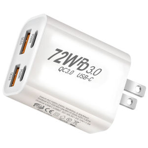 72W PD USB‑C Fast Wall Charger Quick Charge 3.0 Mobile Phone Power Adapter For iPhone Samsung Xiaomi Redmi Android Smartphone