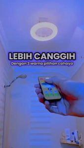 LAMPU KIPAS ANGIN 2IN1 AC 220V E27 30 WATT PLUS REMOT CONTROL / LAMPU PLUS KIPAS ANGIN REMOT