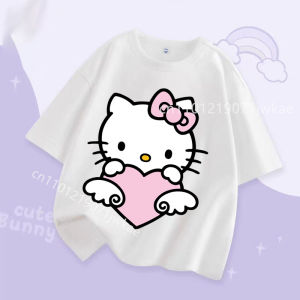 52TOYS | Hello Kitty Kawaii Summer Cartoon Kids T Shirt Crew Neck Casual Fashion Boys Girls Children 3-12 Years Tops