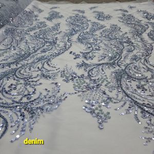 (HARGA PERSETENGAH METER) bahan kain kebaya tulle elibs full payett/ tille brokat full payet terbaru