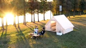 READY STOCK 6.3 square meters Large Camping Tent Waterproof Inflatable Tent House Tents 10 Person Family Hiking Caming Backpack Travel Beach Equipment 