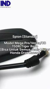Spion-Kaca-Cermin Kiri-Kanan Standar-Standart-Standard Honda Mega Pro & Verza & CB150R & Tiger Revo-New & Beat & Supra X 125-Fit & Blade & Scoopy & Spacy & Grand