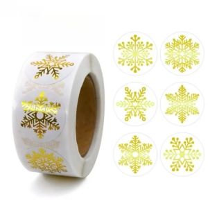 500pcs 1 inch Round Merry Christmas Stickers Self Adhesive Holiday Stickers For Christmas Decor Wedding Party Cards