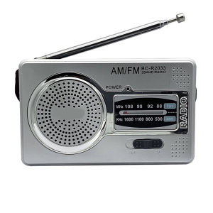 Compact AM FM Radio Player with HiFi Sound Telescopic Antenna and 3.5mm Audio Input for Home and Travel Use