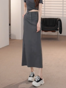 MANMI | Mature Style Straight Tube Skirt Slimming