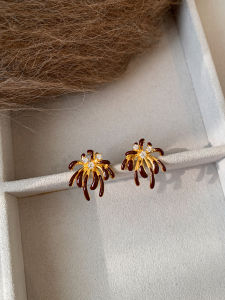 CAFFTI | Unique Elegant Enamel Firework Stud Earrings Silver 925