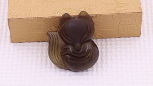 Mặt dây chuyền Hồ ly đá obsidian size XL kèm dây chuyền inox mặt dây chuyền vòng cổ phong thủy hồ ly thạch anh khói