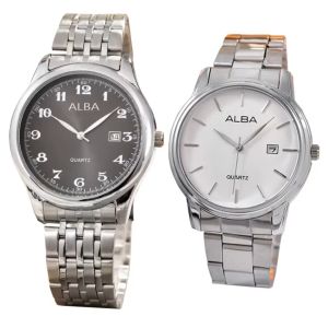 Jam Tangan Pria Dewasa 2024 AB 8057B-TGL-Jam Pria Anti Air - Tanggal Movt - Stainless Steel Band