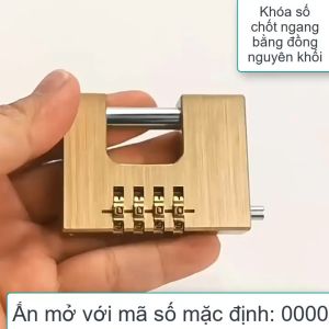 Khóa số chống trộm chốt ngang chống cắt 4 mã số thay đổi được chốt thép không gỉ thân đồng nguyên khối chống nước