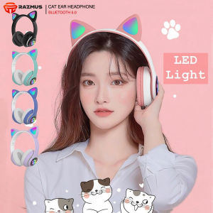 Cute Cat Ear Headphone with LED Light HIFI Stereo Bass BT Wireless