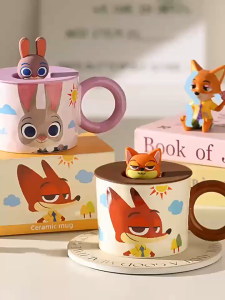 Judy Nick Big Ear Cup Ceramic Mug Children Milk Cup Crazy Zootopia Household Drinking Cup