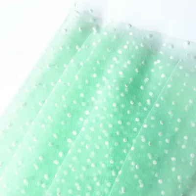 90x155cm Flocked Dot Mesh Tulle Fabric High Elastic DIY Girl Summer Dress Shirt Evening Gown Headwear Materials Party Decorative