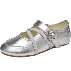 Agsdon | New Silver Ballet Mary Jane Shoes For Summer