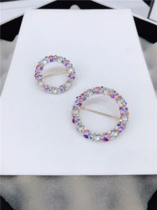 Handmade Crystal Embedded Diamond Brooch Pin Simple High-End Shiny Swarovski Daughter Diamond Brooch Flower Neck Pin Accessories for Women