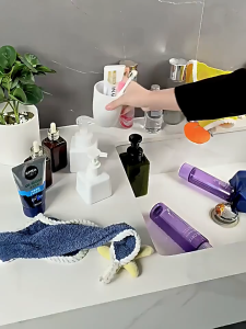 DailyGo Kitchen Storage Bathroom Organizer Rack Wall Mounted Shelf Hanger Multifunction Hanging Basket Bathroom Storage Rack